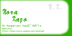 nora kazo business card